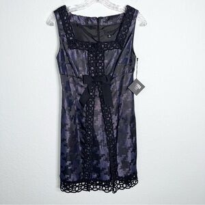 Anna Sui x Target Dress Women's 4 (5) Goth Lace Bow Blue Black Mini B22